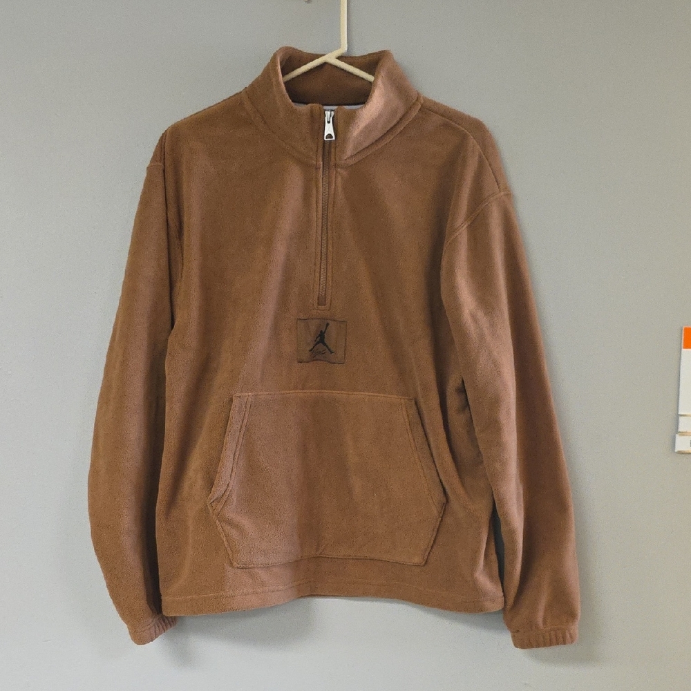 Jordan Essentials Winterized Fleece Half Zip In Brown Men's Medium FZ7863 281